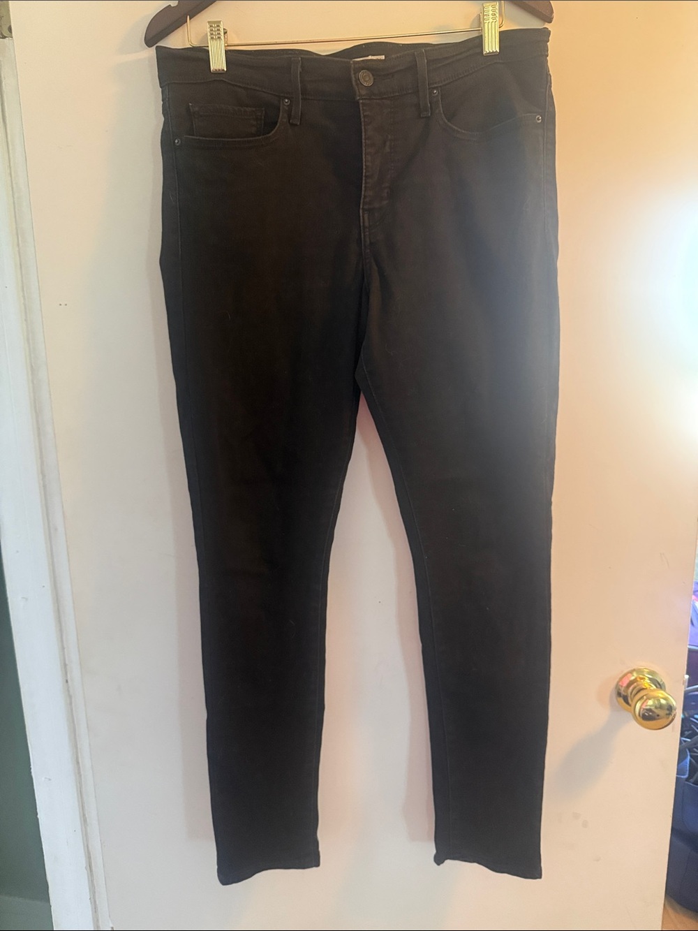 Levi Strauss Women's Black Skinny Ankle Jeans Stretch High-Rise Fit Sz 31
